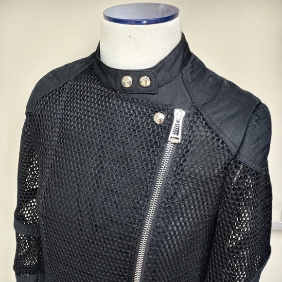 Belstaff Dunstable Black Fishnet Tech Mesh Trench Coat Jacket (XS) - Picture 4 of 11